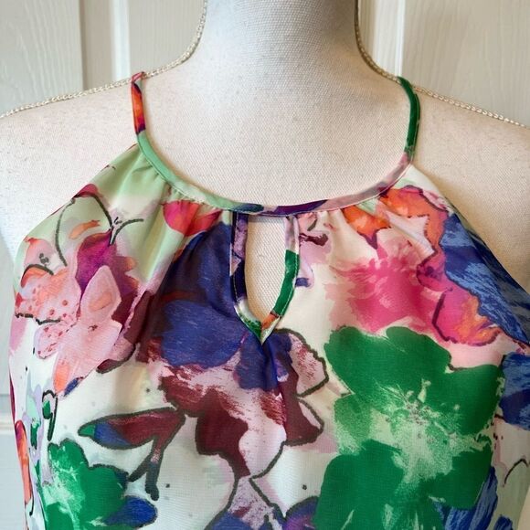 🎄Lily Rose High Low Floral Sleeveless Keyhole Dress - Picture 2 of 12